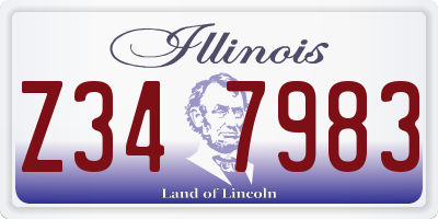IL license plate Z347983