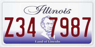 IL license plate Z347987