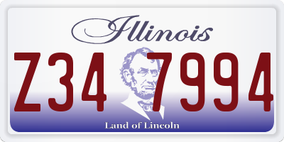 IL license plate Z347994