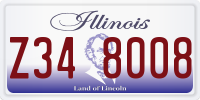 IL license plate Z348008