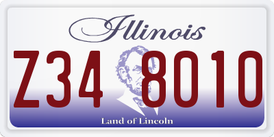 IL license plate Z348010