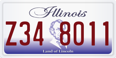 IL license plate Z348011