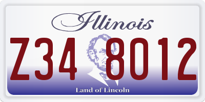 IL license plate Z348012