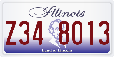 IL license plate Z348013