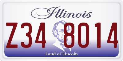 IL license plate Z348014