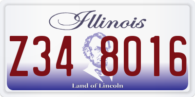 IL license plate Z348016
