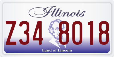 IL license plate Z348018