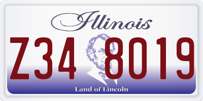 IL license plate Z348019