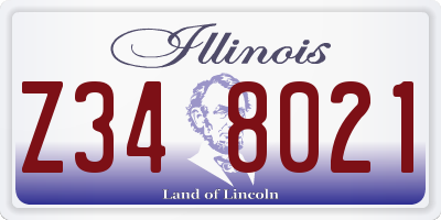 IL license plate Z348021