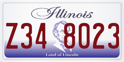 IL license plate Z348023