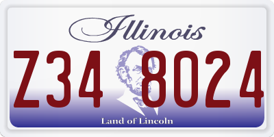 IL license plate Z348024
