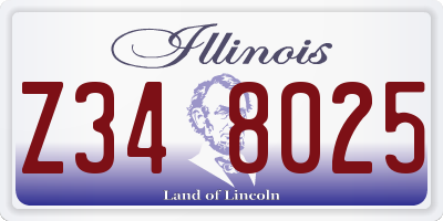 IL license plate Z348025