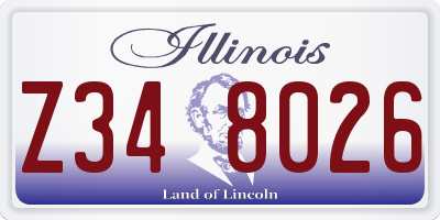 IL license plate Z348026