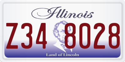 IL license plate Z348028