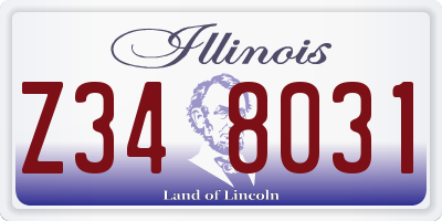 IL license plate Z348031