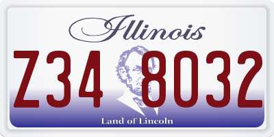 IL license plate Z348032