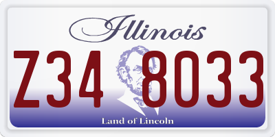 IL license plate Z348033