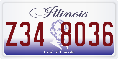 IL license plate Z348036