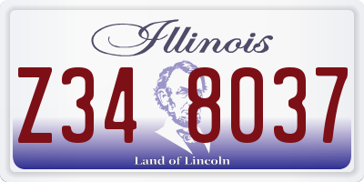 IL license plate Z348037