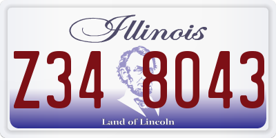 IL license plate Z348043