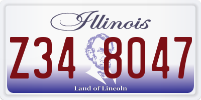 IL license plate Z348047