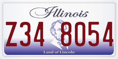 IL license plate Z348054