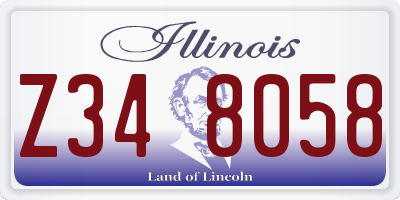 IL license plate Z348058
