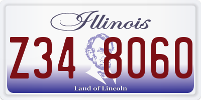 IL license plate Z348060