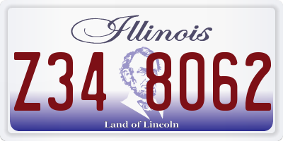 IL license plate Z348062