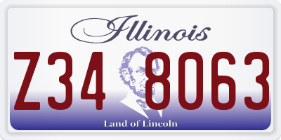 IL license plate Z348063