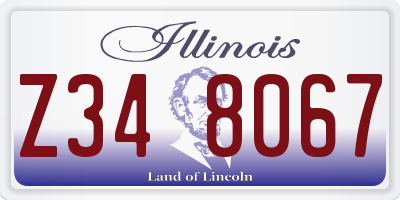 IL license plate Z348067