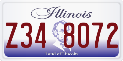 IL license plate Z348072