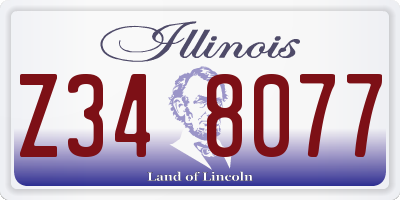 IL license plate Z348077