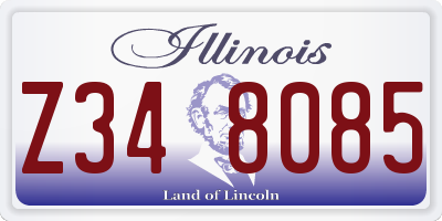 IL license plate Z348085