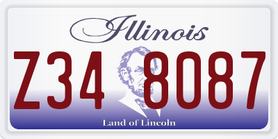 IL license plate Z348087