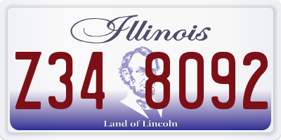 IL license plate Z348092