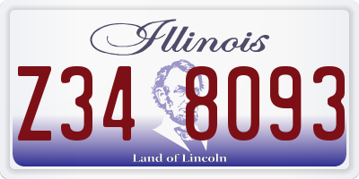 IL license plate Z348093