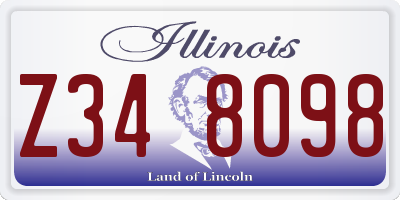 IL license plate Z348098