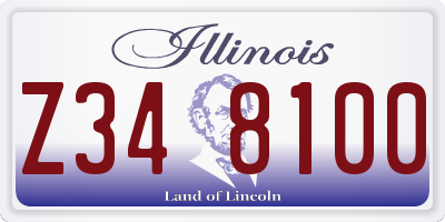 IL license plate Z348100