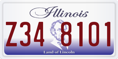 IL license plate Z348101