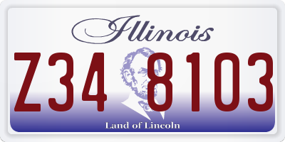 IL license plate Z348103