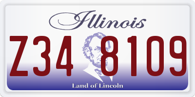 IL license plate Z348109