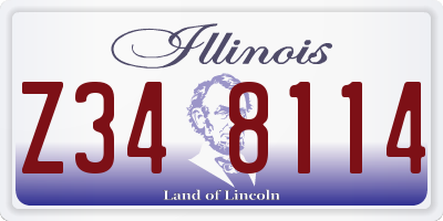 IL license plate Z348114