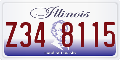 IL license plate Z348115