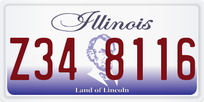 IL license plate Z348116