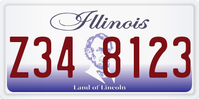 IL license plate Z348123