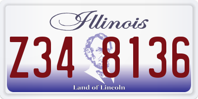 IL license plate Z348136