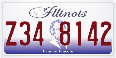IL license plate Z348142