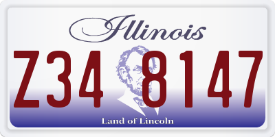 IL license plate Z348147