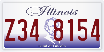 IL license plate Z348154